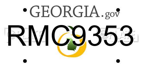 RMC9353 Georgia License Plate