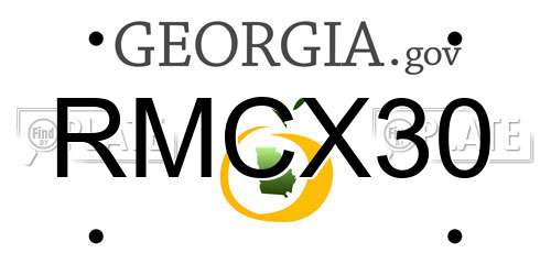 RMCX30 Georgia License Plate