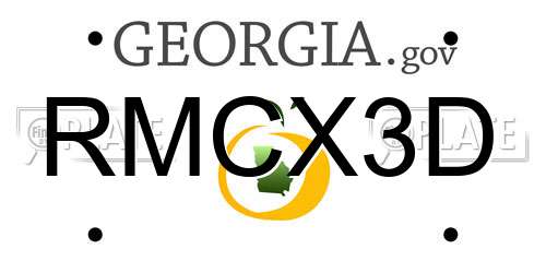RMCX3D Georgia License Plate