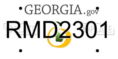 RMD2301 Georgia License Plate