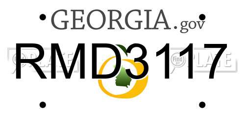RMD3117 Georgia License Plate