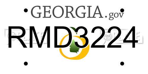 RMD3224 Georgia License Plate