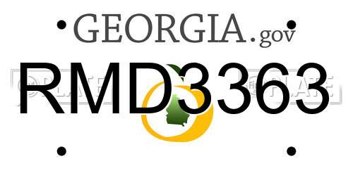 RMD3363 Georgia License Plate