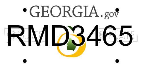 RMD3465 Georgia License Plate