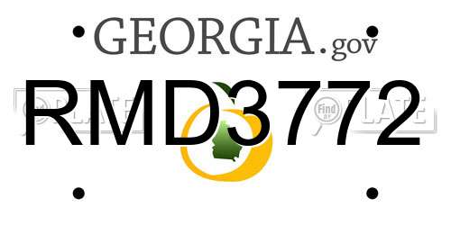 RMD3772 Georgia License Plate