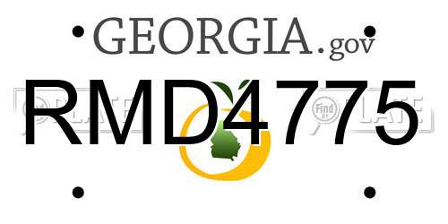 RMD4775 Georgia License Plate
