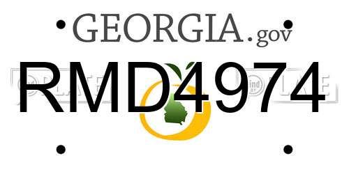 RMD4974 Georgia License Plate