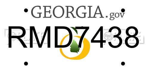 RMD7438 Georgia License Plate
