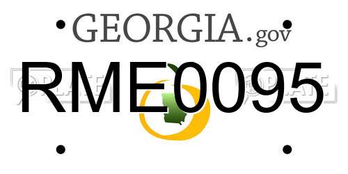 RME0095 Georgia License Plate
