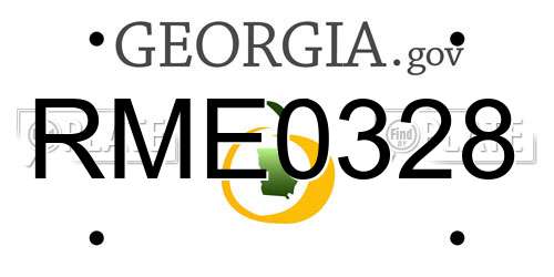 RME0328 Georgia License Plate