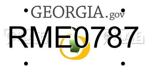 RME0787 Georgia License Plate