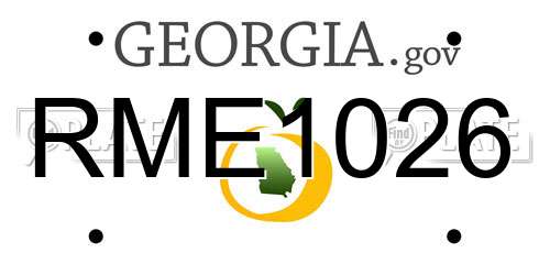RME1026 Georgia License Plate