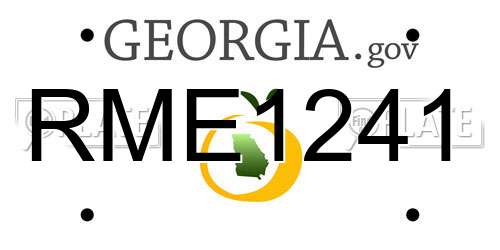RME1241 Georgia License Plate