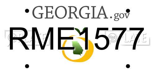 RME1577 Georgia License Plate