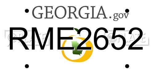 RME2652 Georgia License Plate