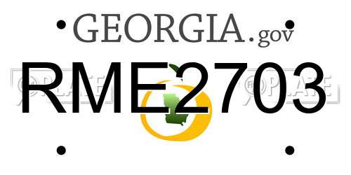 RME2703 Georgia License Plate