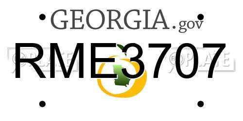 RME3707 Georgia License Plate