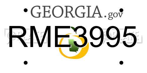 RME3995 Georgia License Plate