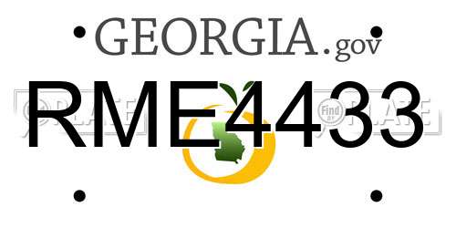 RME4433 Georgia License Plate