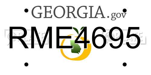 RME4695 Georgia License Plate