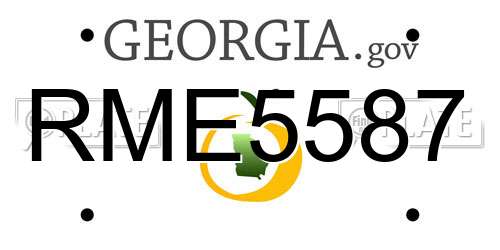 RME5587 Georgia License Plate