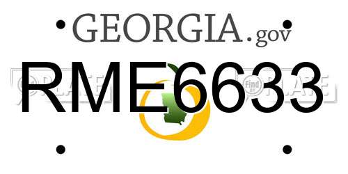 RME6633 Georgia License Plate