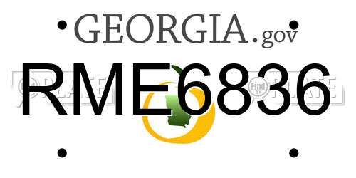 RME6836 Georgia License Plate
