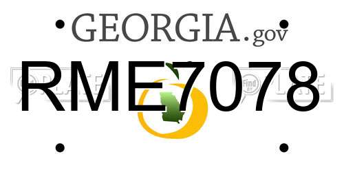 RME7078 Georgia License Plate