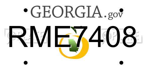 RME7408 Georgia License Plate