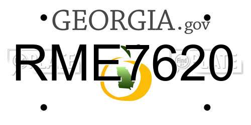 RME7620 Georgia License Plate