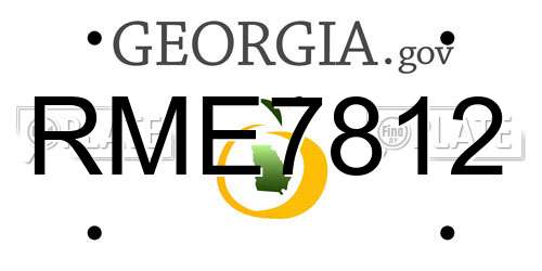 RME7812 Georgia License Plate