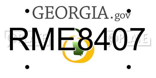 RME8407 Georgia License Plate