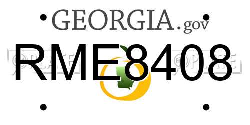 RME8408 Georgia License Plate