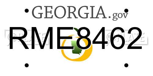 RME8462 Georgia License Plate
