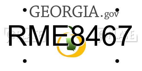 RME8467 Georgia License Plate