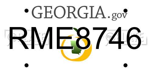 RME8746 Georgia License Plate