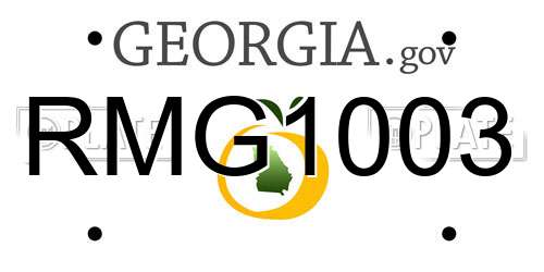 RMG1003 Georgia License Plate