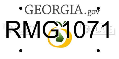 RMG1071 Georgia License Plate