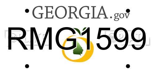 RMG1599 Georgia License Plate