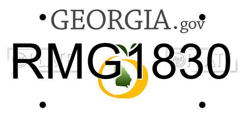 RMG1830 Georgia License Plate