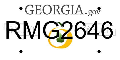 RMG2646 Georgia License Plate
