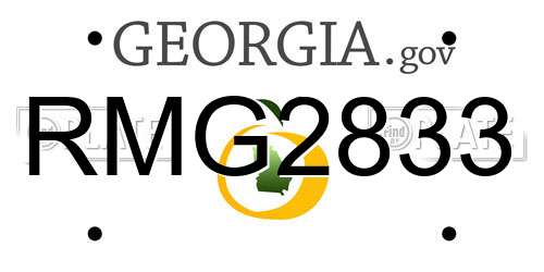 RMG2833 Georgia License Plate