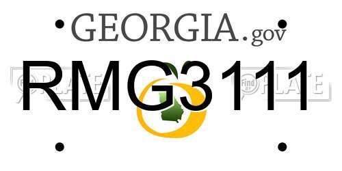 RMG3111 Georgia License Plate