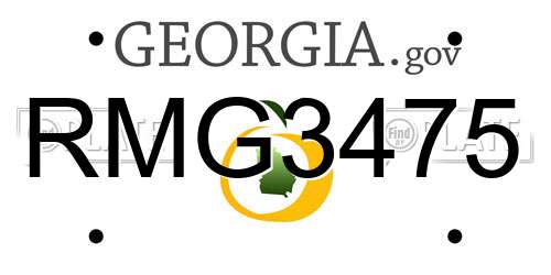 RMG3475 Georgia License Plate