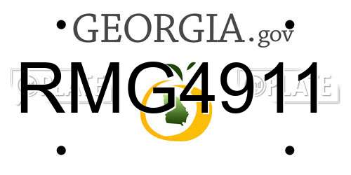 RMG4911 Georgia License Plate
