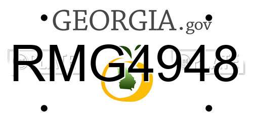 RMG4948 Georgia License Plate