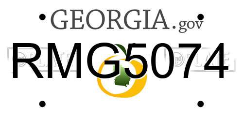 RMG5074 Georgia License Plate