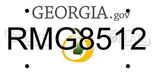 RMG8512 Georgia License Plate