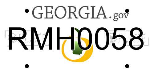 RMH0058 Georgia License Plate