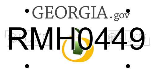 RMH0449 Georgia License Plate